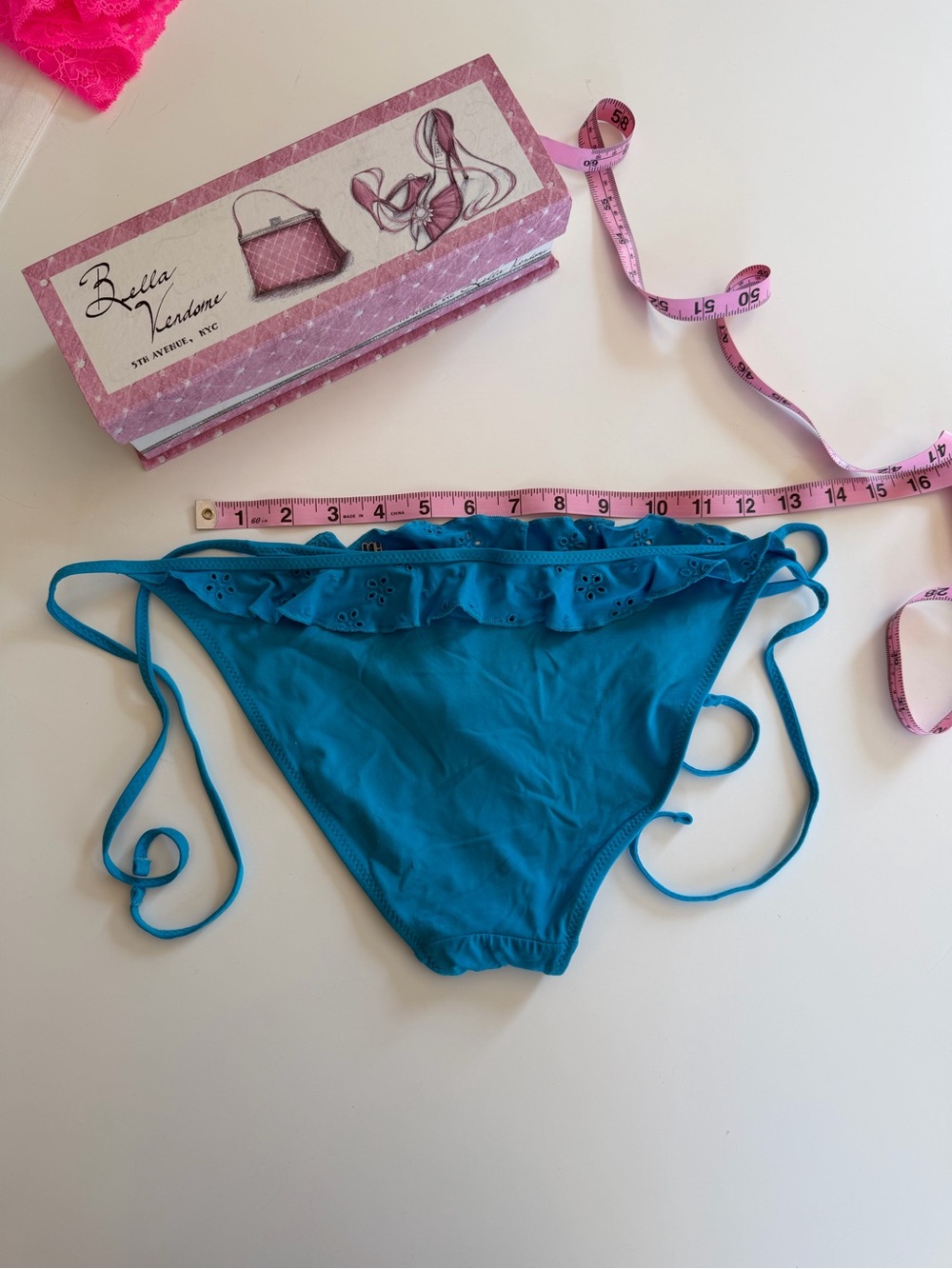 Blue Ruffled Bikini Bottom - Picture 4 of 7
